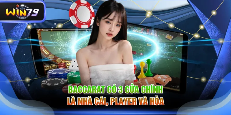 Baccarat có 3 cửa chính là Nhà Cái, Player và Hòa